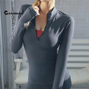 Planet Gates CHRLEISURE Long Sleeve Yoga Shirts Sport Top Fitness Yoga Top Gym Top Sports Wear For Women Push Up Running Full Sleeve Clothes
