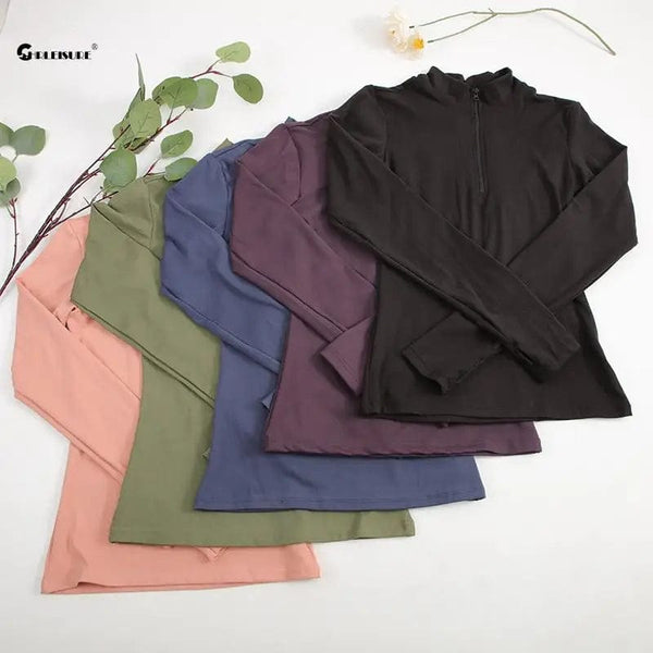 Planet Gates CHRLEISURE Long Sleeve Yoga Shirts Sport Top Fitness Yoga Top Gym Top Sports Wear For Women Push Up Running Full Sleeve Clothes