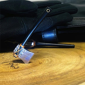 Planet Gates Chromium Vanadium Alloy Steel Mini  Axe Head Keychain Portable Small Fixed Blade Knife Unpacking Express with Cowhide Case