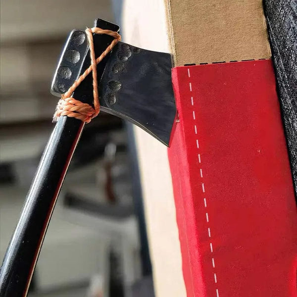 Planet Gates Chromium Vanadium Alloy Steel Mini  Axe Head Keychain Portable Small Fixed Blade Knife Unpacking Express with Cowhide Case