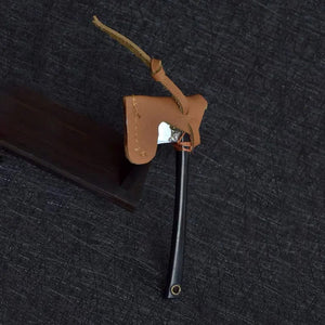 Planet Gates Chromium Vanadium Alloy Steel Mini  Axe Head Keychain Portable Small Fixed Blade Knife Unpacking Express with Cowhide Case