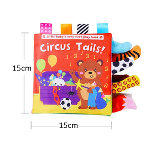 Planet Gates circus 621 New Baby Toys Cartoon Animals Tail Baby Cloth Book Educational Ringed Paper Cloth Book Toys Enlightenment Baby Toys 0 12 Months