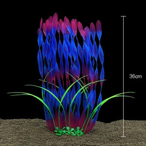 Planet Gates CL14  Purple Fish Tank Water Plant Decoration Aquarium Decor Aquatic Plants Underwater Plastic Artificial Grass Accessories Pet Supplies Home