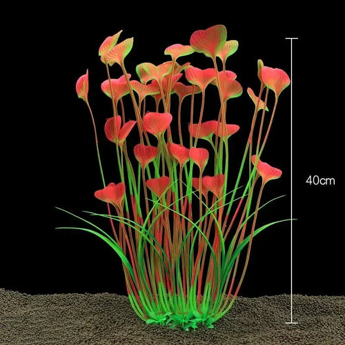 Planet Gates CL44  Pink Fish Tank Water Plant Decoration Aquarium Decor Aquatic Plants Underwater Plastic Artificial Grass Accessories Pet Supplies Home