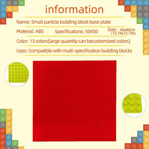 Planet Gates Classic Baseplate 50x50 Dots Building Blocks Bricks Base Plates DIY Plastic Board Building Blocks Baseplates Construction Toys