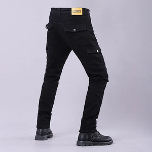 Planet Gates Classic Mens Motorcycle Jeans Outdoor Riding Pants With Protective Gear Moto Jeans Knee Pads Removable Motorbike Trousers