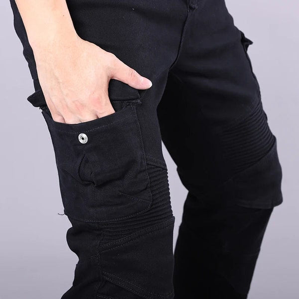 Planet Gates Classic Mens Motorcycle Jeans Outdoor Riding Pants With Protective Gear Moto Jeans Knee Pads Removable Motorbike Trousers