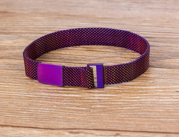 Planet Gates Classic Stainless Steel Magnetic Mesh Strap Bracelets Watch Strap 7 Colors Choice For Men and Women Lovers Bangle Jewelry Gift