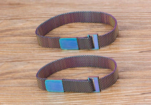 Planet Gates Classic Stainless Steel Magnetic Mesh Strap Bracelets Watch Strap 7 Colors Choice For Men and Women Lovers Bangle Jewelry Gift