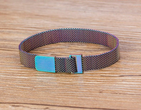 Planet Gates Classic Stainless Steel Magnetic Mesh Strap Bracelets Watch Strap 7 Colors Choice For Men and Women Lovers Bangle Jewelry Gift