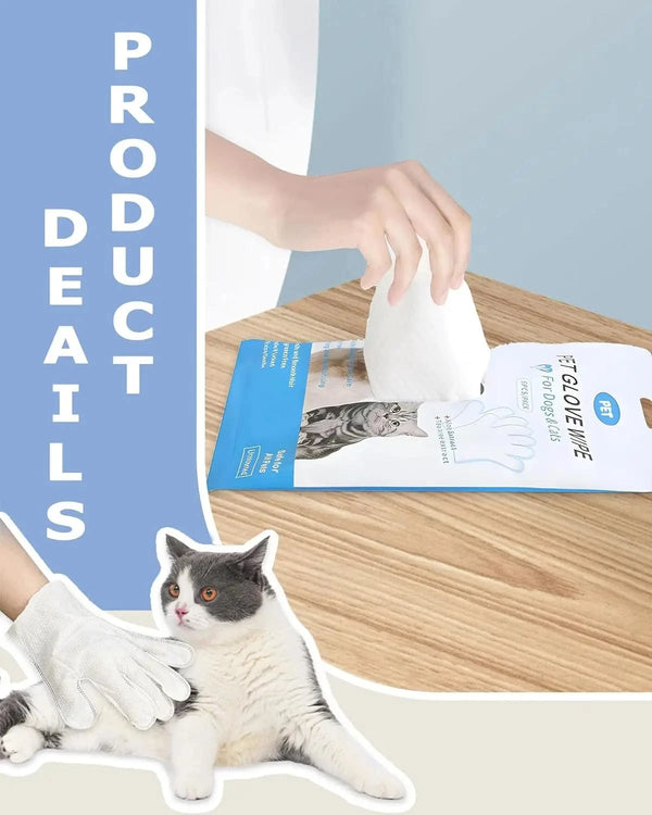 Planet Gates Cleaning Wipes Gloves for Dog and Cat,Pet Bathing Wipes Cleaning & Deodorizing,Dog Wipes for Body Paws Butt Daily Care,Cat Groom