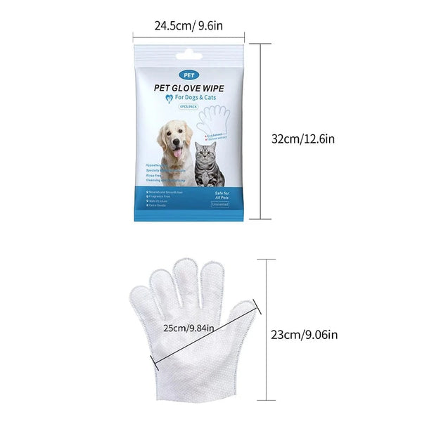 Planet Gates Cleaning Wipes Gloves for Dog and Cat,Pet Bathing Wipes Cleaning & Deodorizing,Dog Wipes for Body Paws Butt Daily Care,Cat Groom