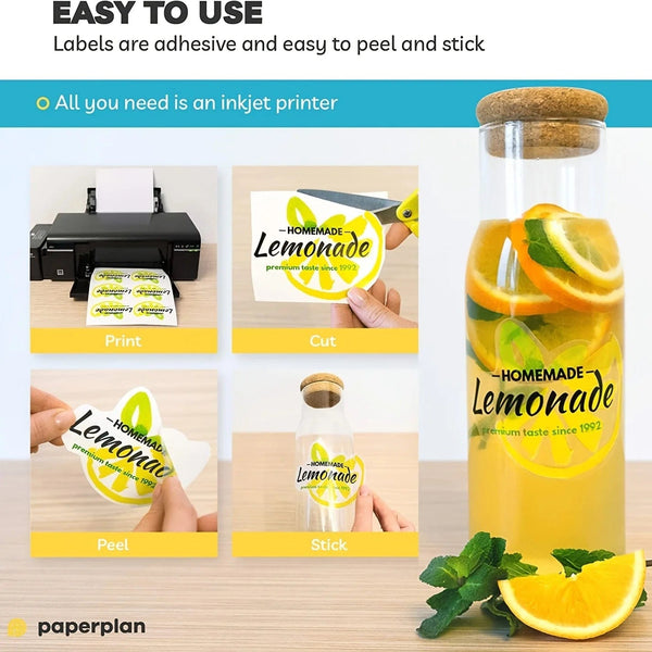 Planet Gates Clear 10sheets 10 Sheets 100% Transparent Vinyl Sticker Paper A4 Label Sticker for Inkjet Printer No Waterproof DIY Clear Glossy Adhesive Paper