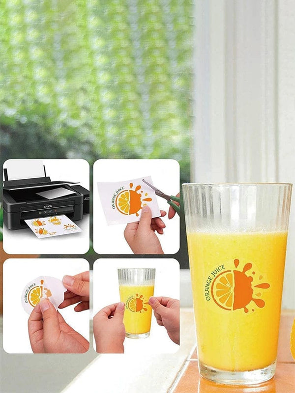 Planet Gates Clear 10sheets 10 Sheets 100% Transparent Vinyl Sticker Paper A4 Label Sticker for Inkjet Printer No Waterproof DIY Clear Glossy Adhesive Paper