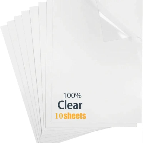 Planet Gates Clear 10sheets 10 Sheets 100% Transparent Vinyl Sticker Paper A4 Label Sticker for Inkjet Printer No Waterproof DIY Clear Glossy Adhesive Paper