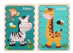 Planet Gates Clear Double Sided Strip 3D Puzzles Baby Toy Wooden Montessori Materials Educational Toys For Children Large Bricks Kids Learning Toys