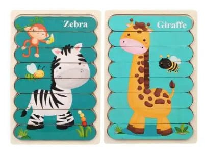 Planet Gates Clear Double Sided Strip 3D Puzzles Baby Toy Wooden Montessori Materials Educational Toys For Children Large Bricks Kids Learning Toys