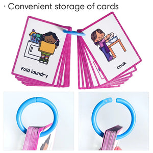 Planet Gates Clothes 15Pcs Montessori Kids English Words Learning Flashcards Early Educational Cards Classroom Supplies Kindergarten Teacher Teaching Aids