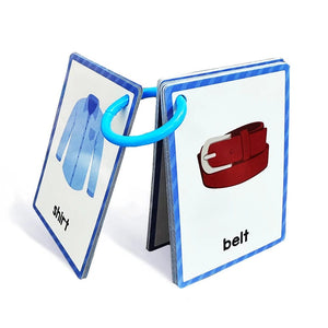 Planet Gates Clothes 15Pcs Montessori Kids English Words Learning Flashcards Early Educational Cards Classroom Supplies Kindergarten Teacher Teaching Aids