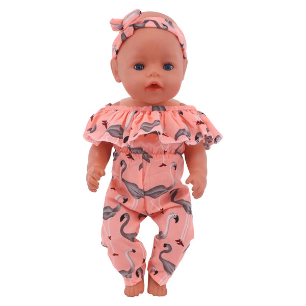 Planet Gates Clothes For Doll Baby Pink Series Swimsuit Fit 18 Inch American And 43 Cm Reborn Doll Accessories, Russian OG Girl Doll DIY Toys
