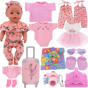 Planet Gates Clothes For Doll Baby Pink Series Swimsuit Fit 18 Inch American And 43 Cm Reborn Doll Accessories, Russian OG Girl Doll DIY Toys
