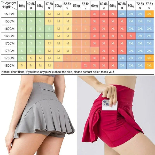 Planet Gates Cloud Hide S-XXL Tennis Skirts for Women SEXY Golf Dancing Pocket Skorts Fitness Shorts High Waist Running Workout Pantskirt