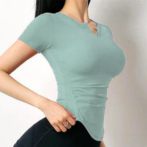 Planet Gates Cloud Hide Summer Yoga Shirts Women Sports Crop Top Running T Shirt Workout T-shirts Short Sleeve Fitness Quick Dry Sportswear