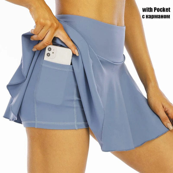 Planet Gates Cloud Hide Tennis Skirts Women Sports Golf Pleated Skirt Fitness Shorts High Waist Athletic Quick Dry Running  Short Sport Skort