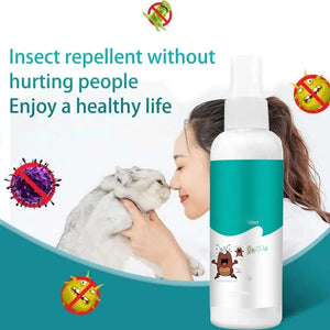 Planet Gates CN 100ml Flea Spray Domesticated Pet Cat & Dog Outdoor Spray Safely repels fleas on bedding Pet Protection Spray Flea Removal