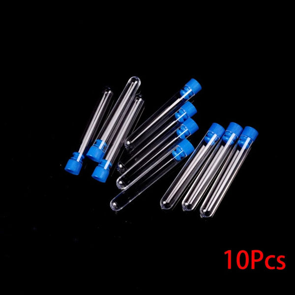 Planet Gates CN / 10pcs 10PCS 12x75mm Lab Clear Plastic Test Tube Round Bottom Tube Vial with Cap Office Lab Experiment Supplies