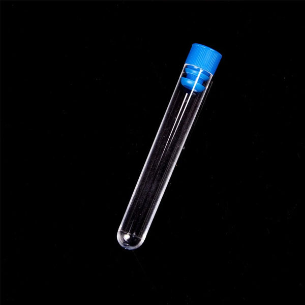 Planet Gates CN / 10pcs 10PCS 12x75mm Lab Clear Plastic Test Tube Round Bottom Tube Vial with Cap Office Lab Experiment Supplies