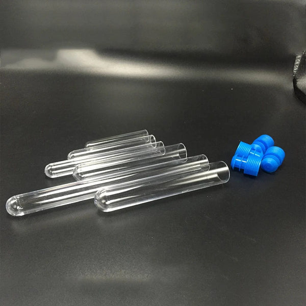 Planet Gates CN / 10pcs 10PCS 12x75mm Lab Clear Plastic Test Tube Round Bottom Tube Vial with Cap Office Lab Experiment Supplies