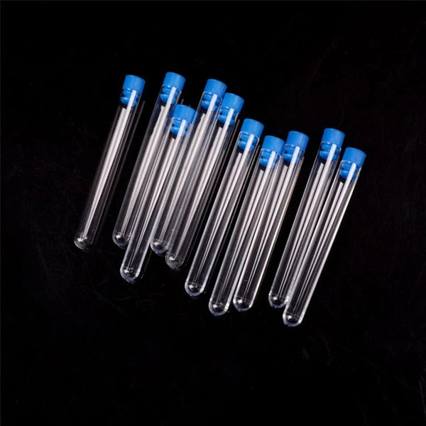 Planet Gates CN / 10pcs 10PCS 12x75mm Lab Clear Plastic Test Tube Round Bottom Tube Vial with Cap Office Lab Experiment Supplies