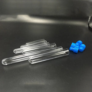 Planet Gates CN / 10pcs 10PCS 12x75mm Lab Clear Plastic Test Tube Round Bottom Tube Vial with Cap Office Lab Experiment Supplies