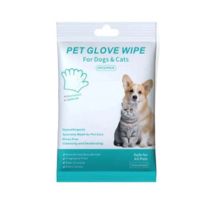 Planet Gates CN 6 PCs napkins disposable gloves wash for animals (cats and dogs) gloves without rinsing washing gloves napkins deodorizing dry napkins wet cleaning