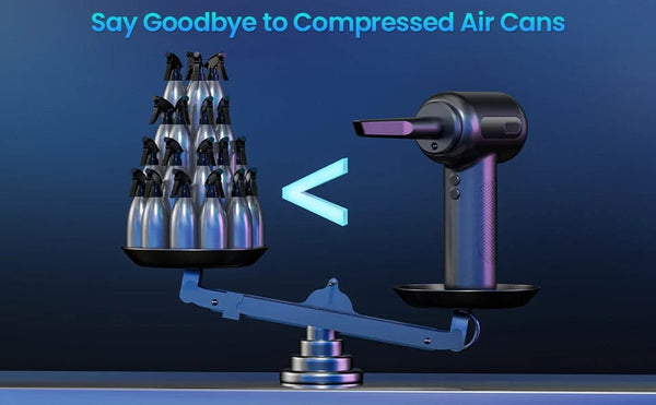 Planet Gates CN01 2 In 1 Compressed Air Duster Cordless Dust Blower Rechargeable Blow and Suck Vacuum Cleaner Electric For Computer Keyboard Sofa