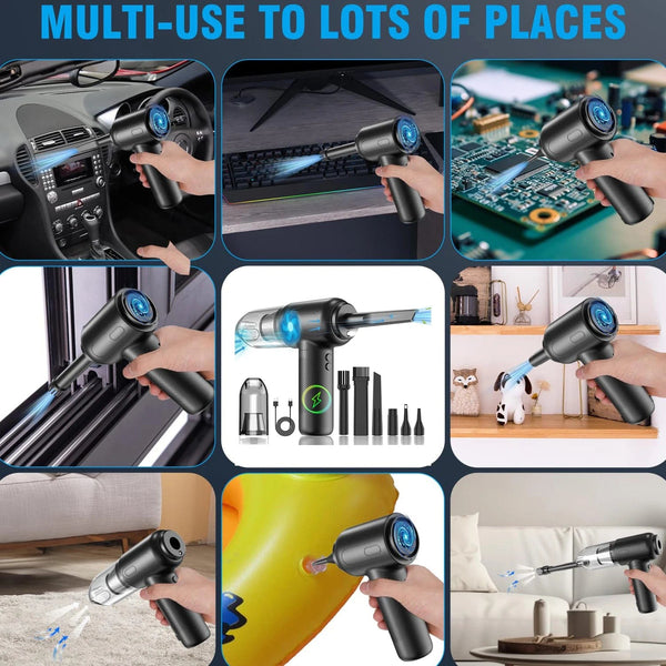 Planet Gates CN01 2 In 1 Compressed Air Duster Cordless Dust Blower Rechargeable Blow and Suck Vacuum Cleaner Electric For Computer Keyboard Sofa