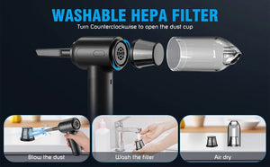 Planet Gates CN01 2 In 1 Compressed Air Duster Cordless Dust Blower Rechargeable Blow and Suck Vacuum Cleaner Electric For Computer Keyboard Sofa