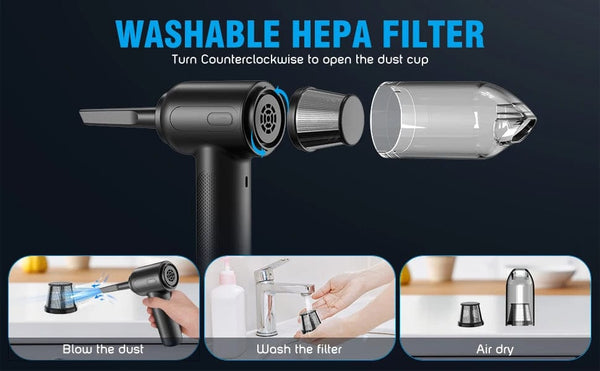 Planet Gates CN01 2 In 1 Compressed Air Duster Cordless Dust Blower Rechargeable Blow and Suck Vacuum Cleaner Electric For Computer Keyboard Sofa