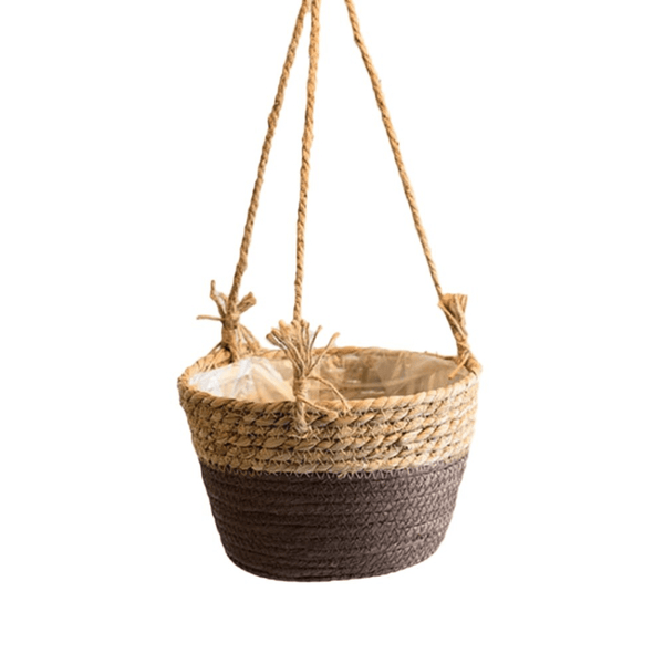 Planet Gates Coffee 1 Pack, Garden Hanging Planter Macrame Plant Storage Basket Jute Rope Woven Indoor Outdoor Flower Pot Holder Plant Hangers Home Decor