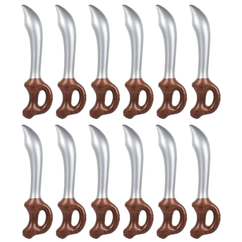 Planet Gates coffee 12 Pcs Inflatable Pirate Swords Halloween Toy Sword Party Birthday Inflated Knife for Swimming Pool Cosplay Stage Props