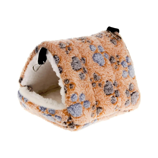 Planet Gates Coffee 1PCS Coral Fleece Dot Printing Small Foam Pet House Hanging Hamster Bed With Zip For Small Animals Squirrel Parrot Cotton Nest