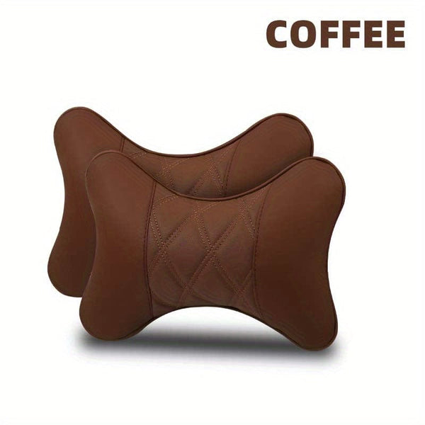 Planet Gates Coffee / 2 Headrest 2pcs Automobile Seat Comfort Kit: Hip Waist Pad, Neck Pillow & Headrest Pressure Relief Pad