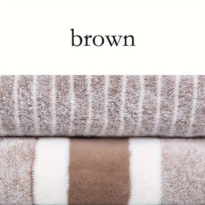Planet Gates Coffee / 2BathTowels2HandTowels4Washclo 8pcs Striped Towels Set, Quick Dry Absorbent Bathroom Towels, 2 Bath Towels 2 Hand Towels 4 Washcloth, Towels For Home Bathroom Hotel And Spa Salon, Bathroom Supplies, Bathroom Accessories