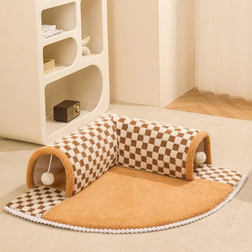 Planet Gates Coffee / 60x60x22cm / CHINA Tunnel Cat Nest Winter Warm Can Be Disassembled and Washed Cat Bed Cat Escape House Enclosed Cat House Autumn and Winter Cat Mat