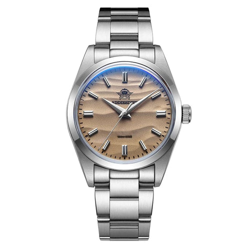 Planet Gates Coffee / CHINA ADDIESDIVE Men's Watch Sand Dial 36mm Quartz Watch 100m Waterproof 316L Stainless Steel AR Coated Dome Glass WristWatch for Men