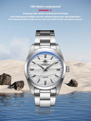 Planet Gates Coffee / CHINA ADDIESDIVE Men's Watch Sand Dial 36mm Quartz Watch 100m Waterproof 316L Stainless Steel AR Coated Dome Glass WristWatch for Men