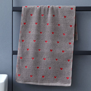 Planet Gates Coffee Color-1 Pack 1pc Heart Pattern Face Towel Gift, Soft And Absorbent Cotton Hand Towel, Ideal For Couples And Lovers, Valentine's Day Gifts, Bathroom Supplies, Home Supplies