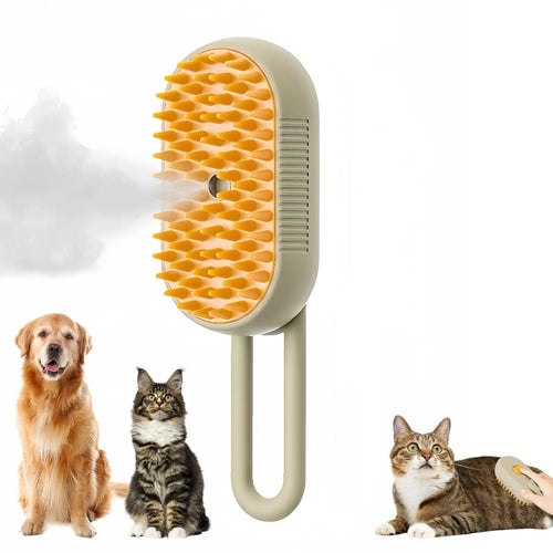 Planet Gates Coffee Handle 3 in 1 Pet Brush Cat Steam Brush Comb Dog Brush Electric Spray Cat Hair Brushes Massage Pet Grooming Hair Removal Combs