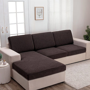 Planet Gates Coffee / Plus S (1-Seater) Waterproof Jacquard Sofa Cover Large Leaf Design Retractable Washable Durable Elastic Slipcover for All Seasons Universal Modern Home Decor Furniture Protector